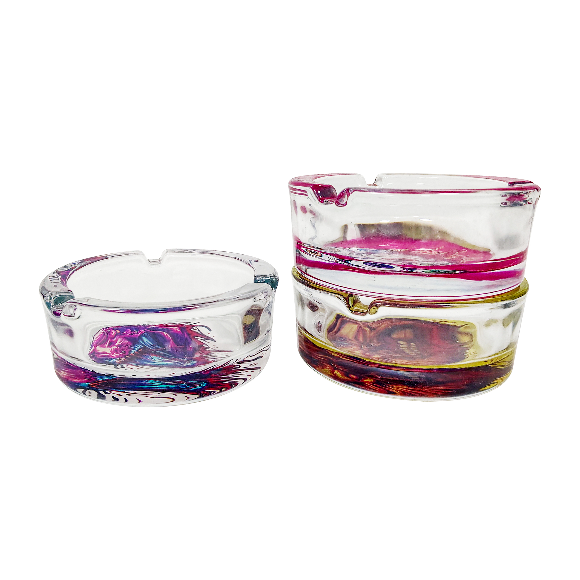 HLL smoke 3.35-inch circular glass ashtray - 图片 4