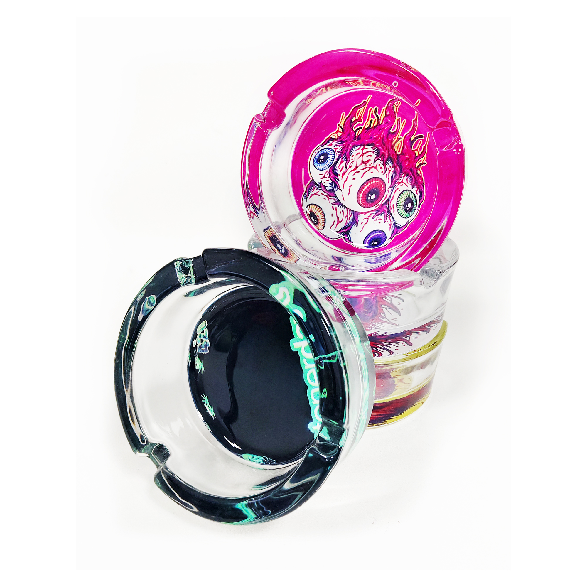 HLL smoke 3.35-inch circular glass ashtray - 图片 3