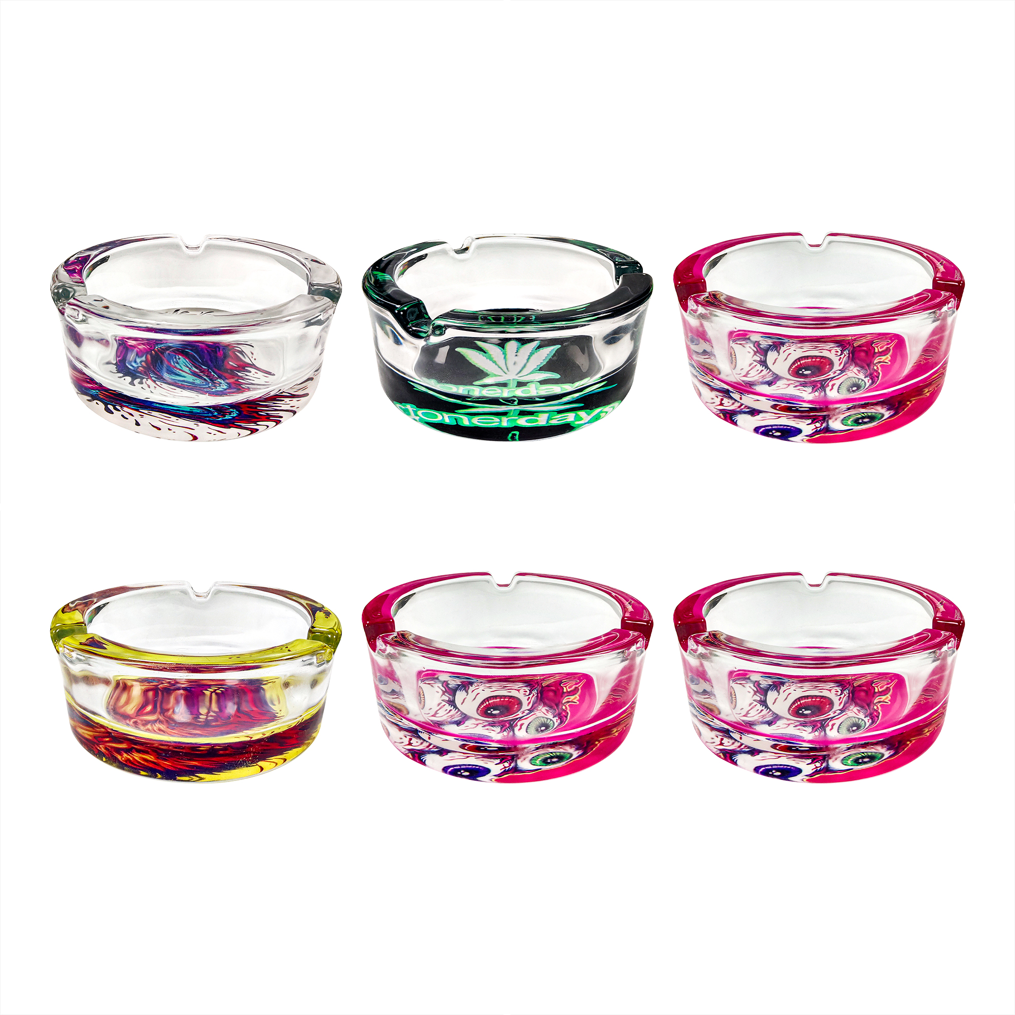 HLL smoke 3.35-inch circular glass ashtray - 图片 7