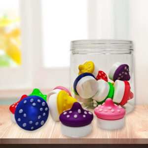 HLL smoke 5ml mixed color luminous flat bottomed mushroom silicone container