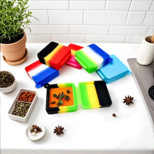 HLL Smoke 9ml Conjoined Small Square Silicone Container（10 pieces per set, random color)