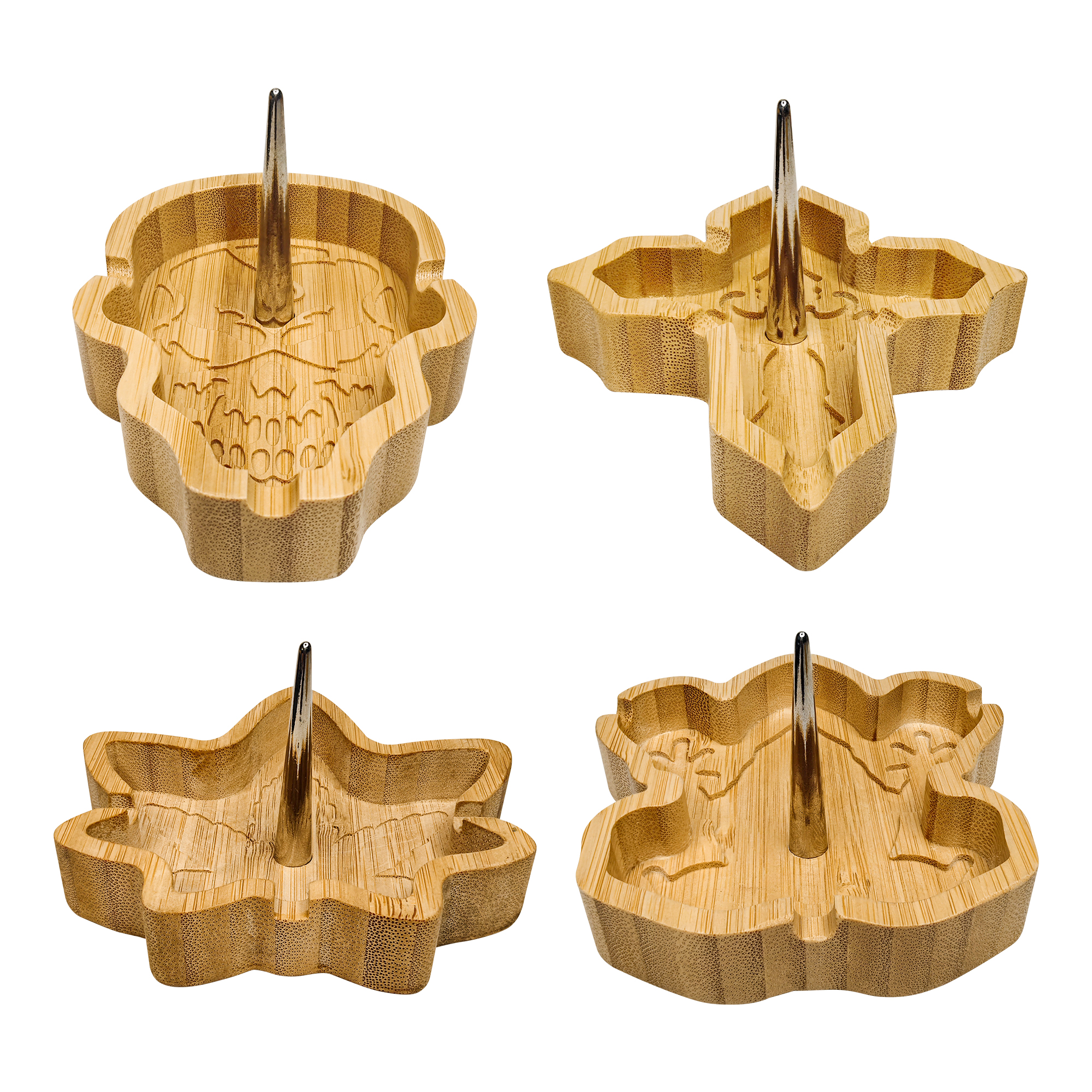 HLL Smoke Natural Bamboo Irregular Ashtray - 图片 9