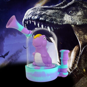 HLL Smoke 5.7-inch Silicone Glass Dinosaur Water Wheel