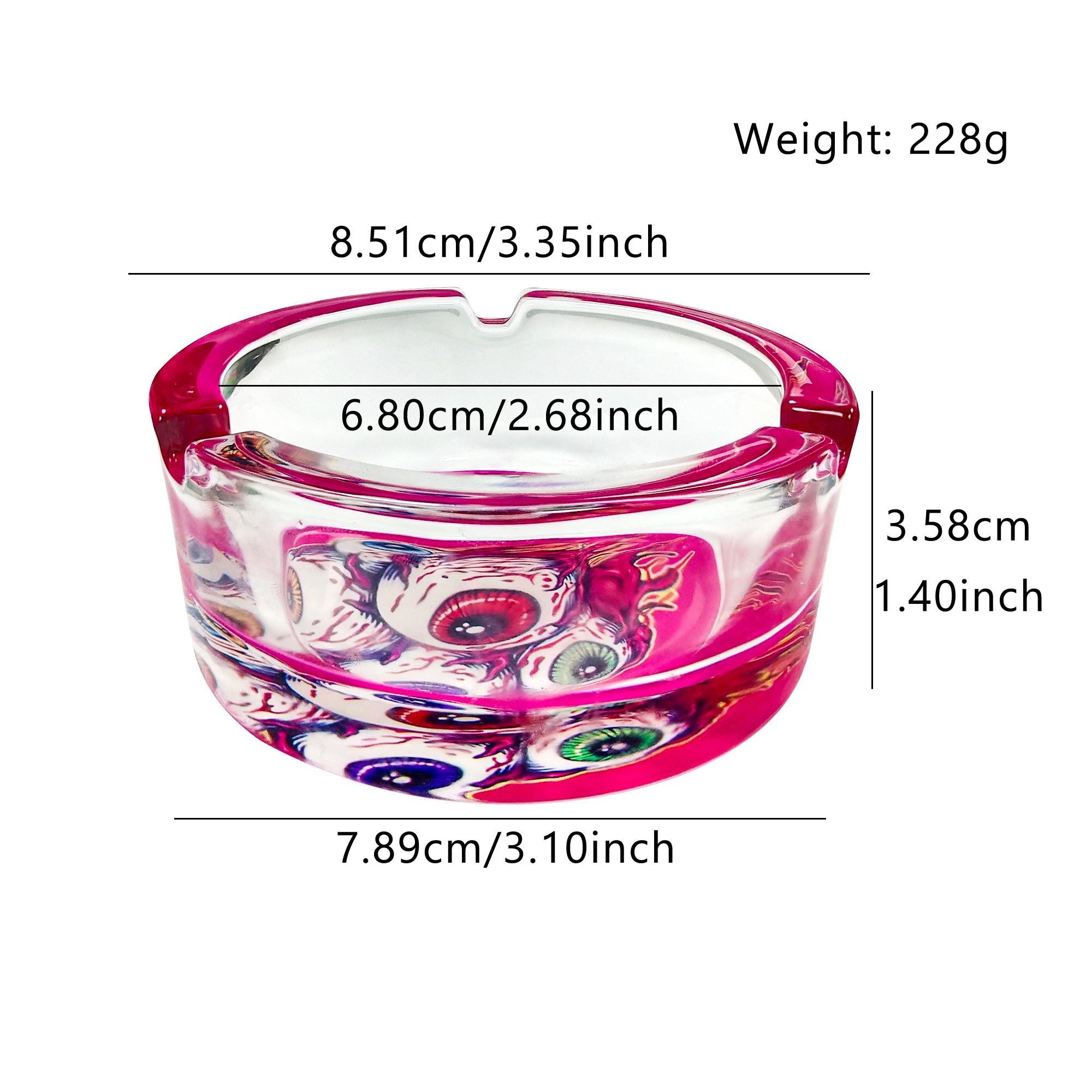 HLL smoke 3.35-inch circular glass ashtray - 图片 6