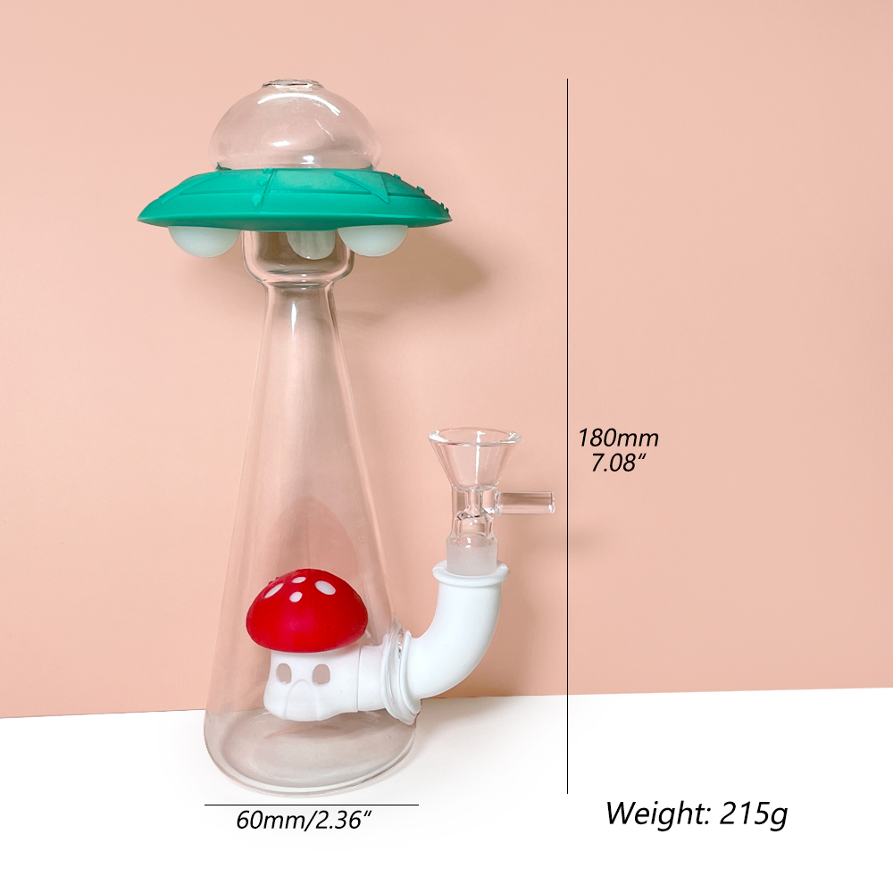 HLL Smoke 7.08 inch luminous glass UFO hookah - 图片 3