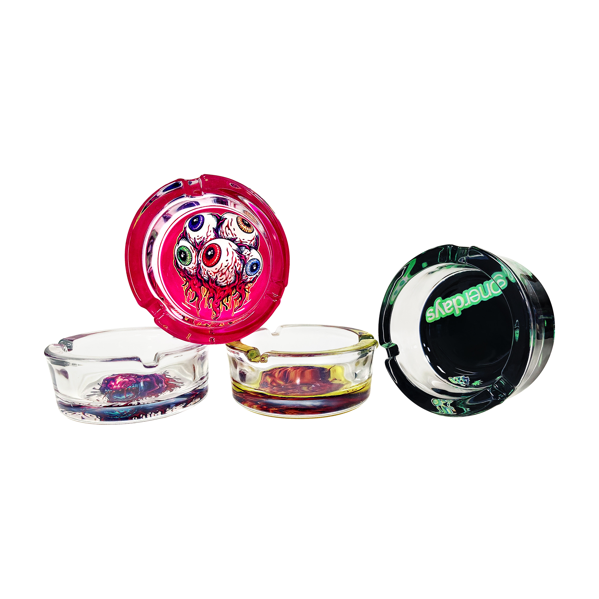 HLL smoke 3.35-inch circular glass ashtray - 图片 5