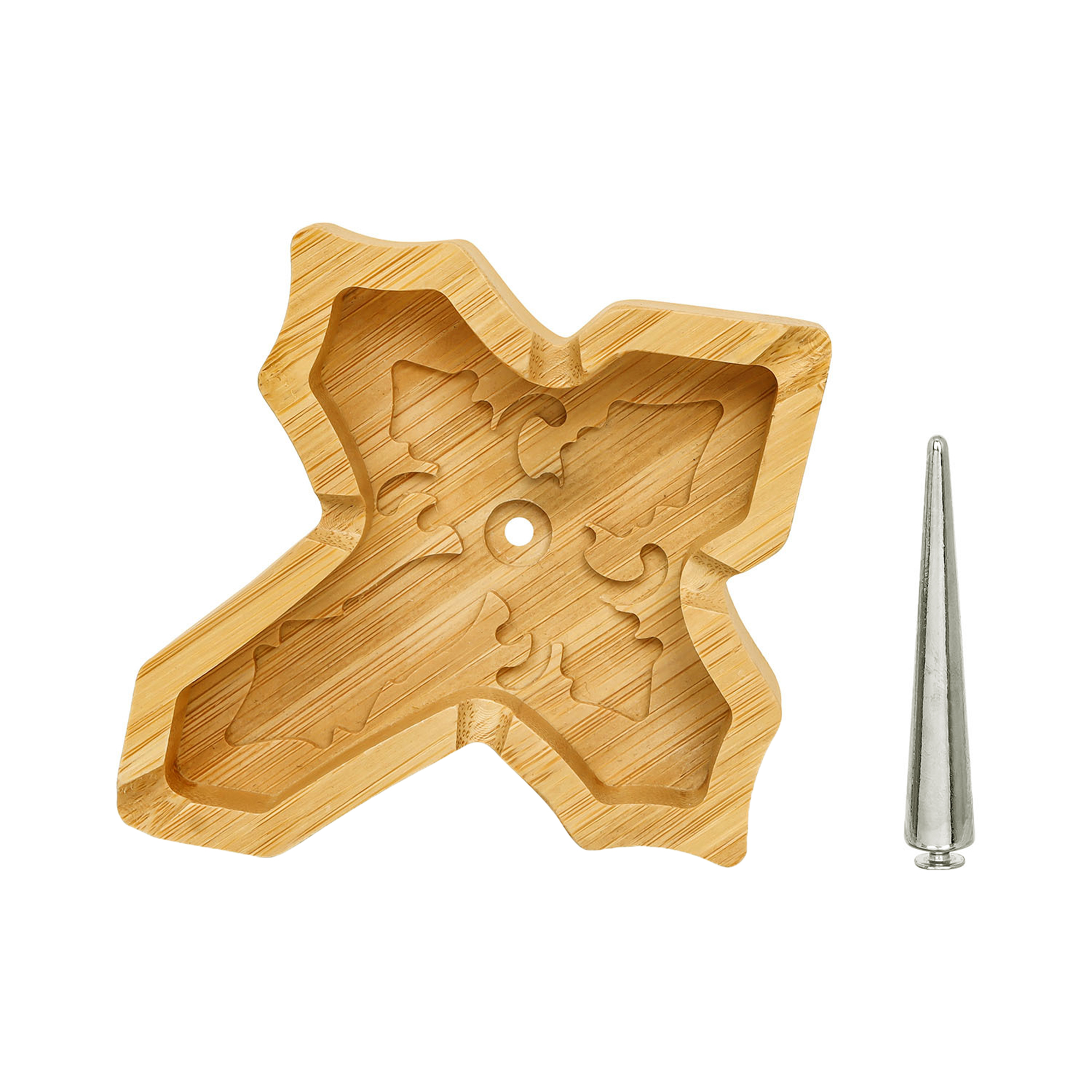 HLL Smoke Natural Bamboo Irregular Ashtray - 图片 7