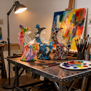 HLL Smoke 7.6-inch Silicone Glass Moon Water Smoke