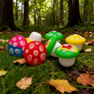 HLL smoke 5ml mixed color luminous mushroom silicone container