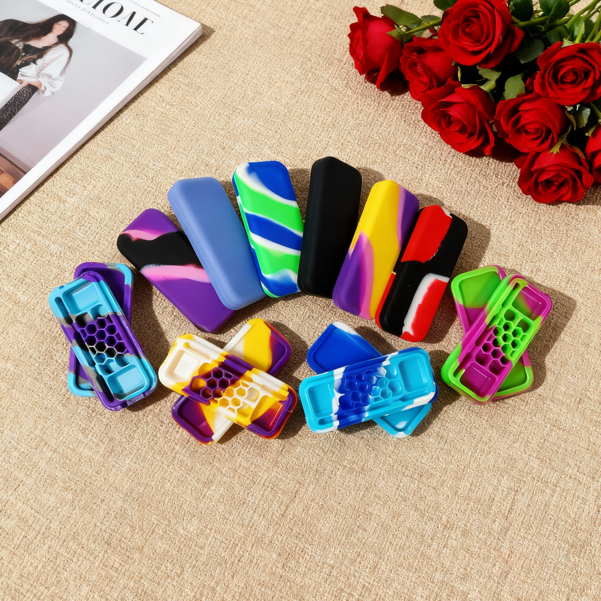 HLL smoke rectangular silicone container - 图片 2