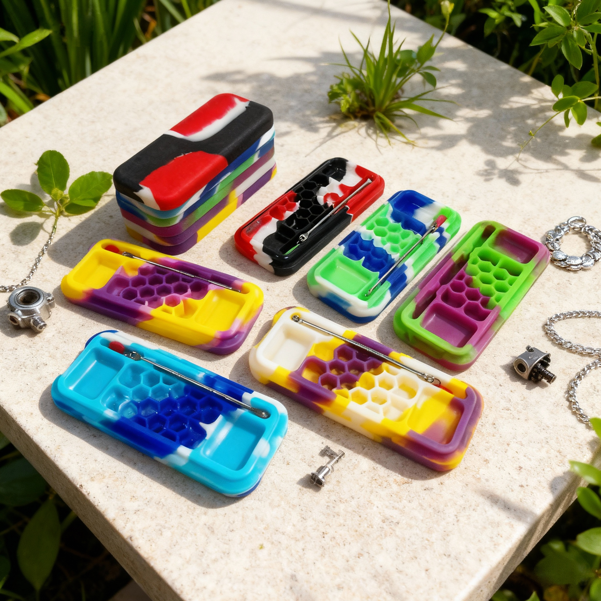 HLL smoke rectangular silicone container - 图片 3