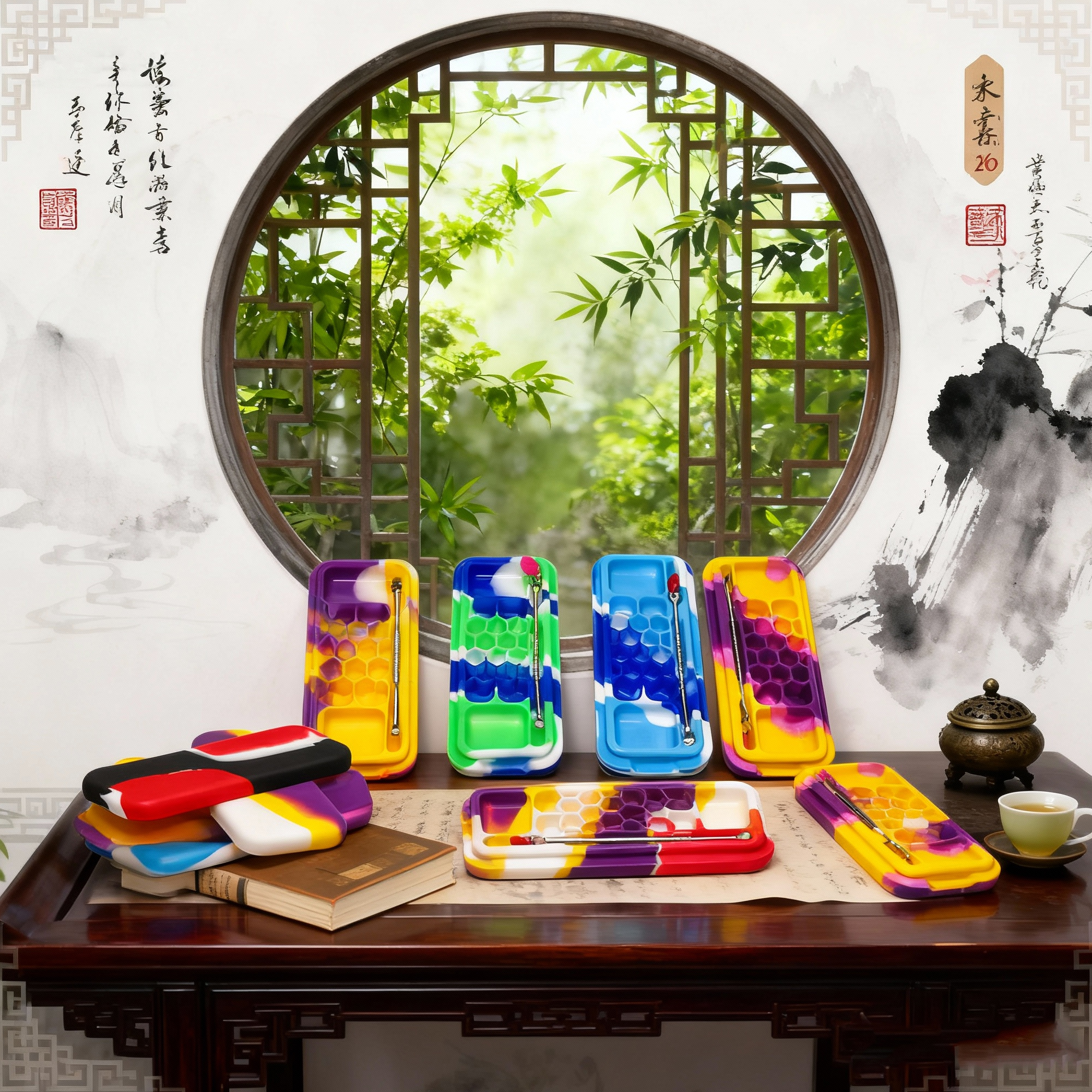 HLL smoke rectangular silicone container