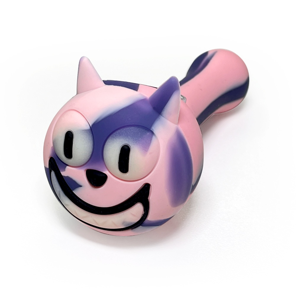 HLL Smoke 4.52-inch Luminous Cat Head Silicone Pipe - 图片 3
