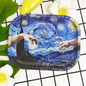HLL Smoke 7.08-inch Van Gogh Starry Sky Metal Tray