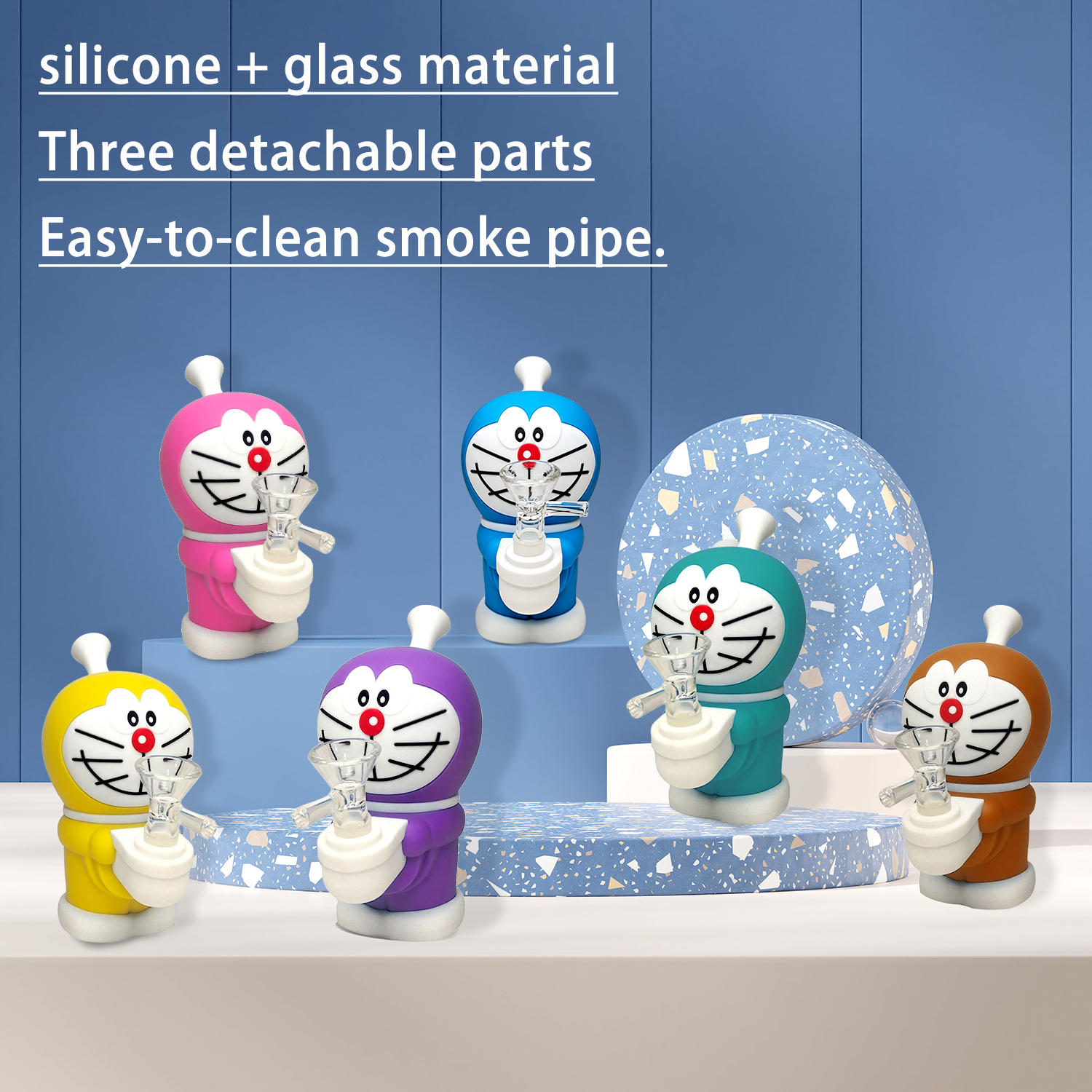 HLL Smoke 5.70 inch Silicone Doraemon Water Smoke