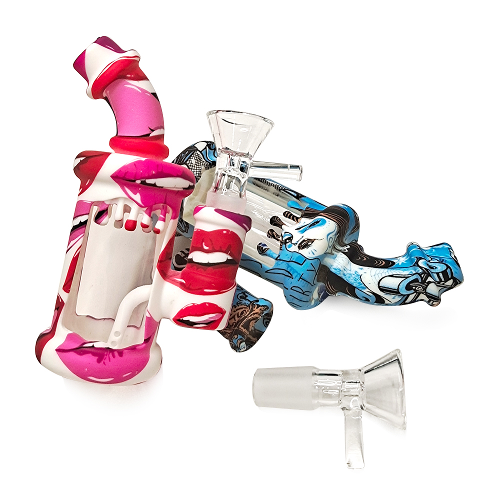 HLL smoke 4.52-inch silicone watermark elbow small pipe - 图片 7