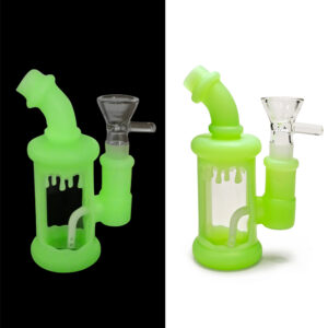 HLL Smoke 4.52 inch luminous silicone watermark elbow small pipe