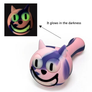 HLL Smoke 4.52-inch Luminous Cat Head Silicone Pipe