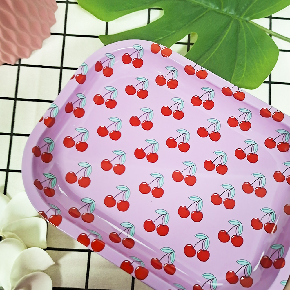 HLL Smoke 7.08-inch Pink Cherry Metal Tray - 图片 2