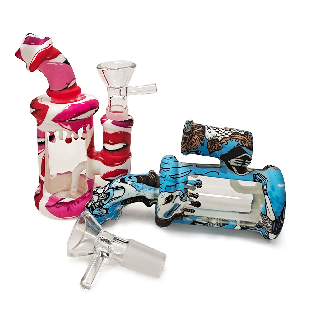 HLL smoke 4.52-inch silicone watermark elbow small pipe - 图片 6