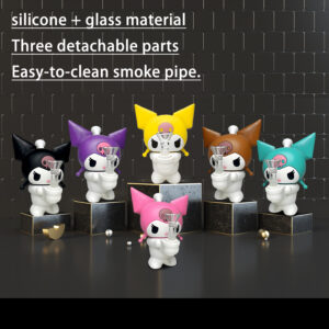 HLL Smoke 5.90 inch silicone Kuromi hookah (either glass bowl or descending stem tube)