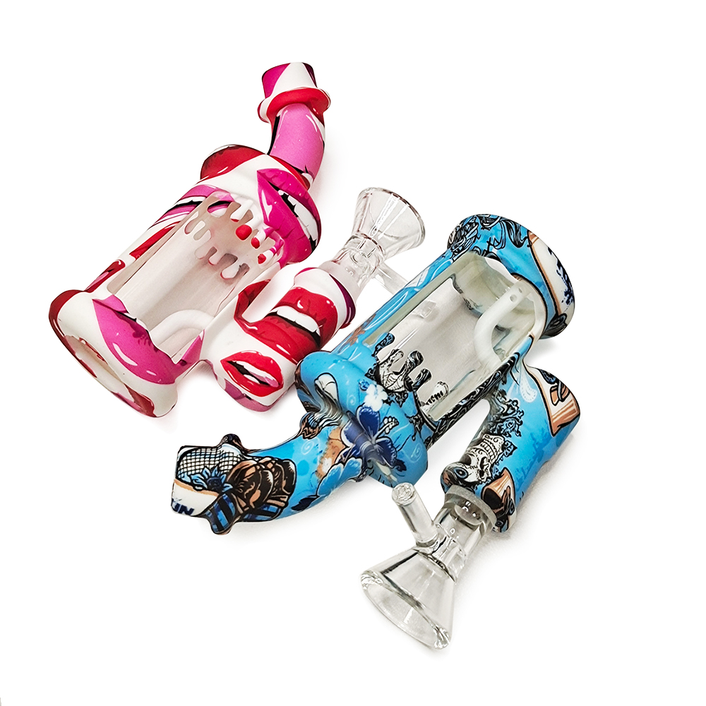 HLL smoke 4.52-inch silicone watermark elbow small pipe - 图片 5