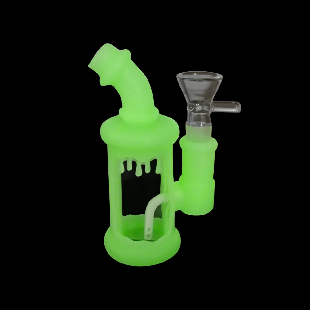 HLL Smoke 4.52 inch luminous silicone watermark elbow small pipe - 图片 2