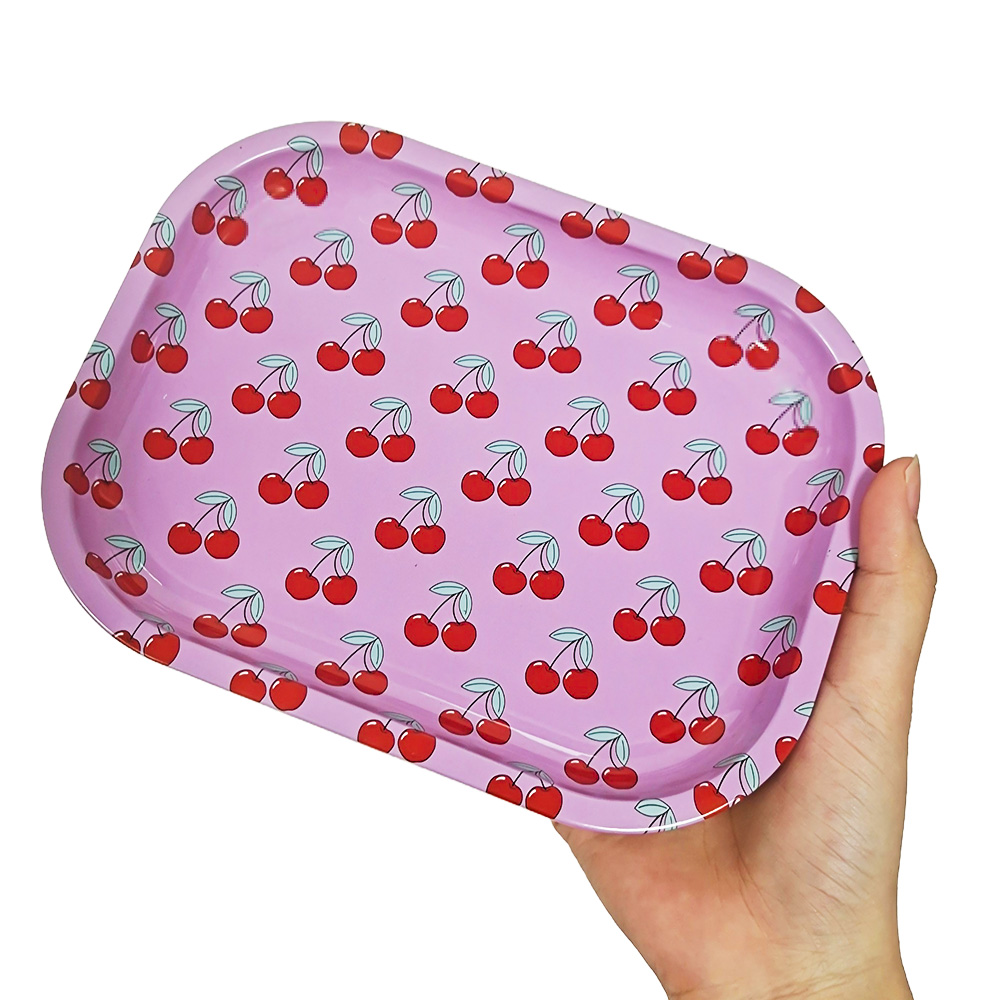 HLL Smoke 7.08-inch Pink Cherry Metal Tray - 图片 4