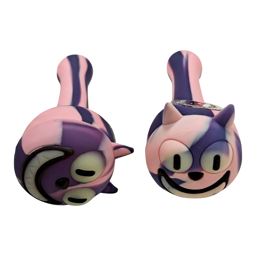 HLL Smoke 4.52-inch Luminous Cat Head Silicone Pipe - 图片 5