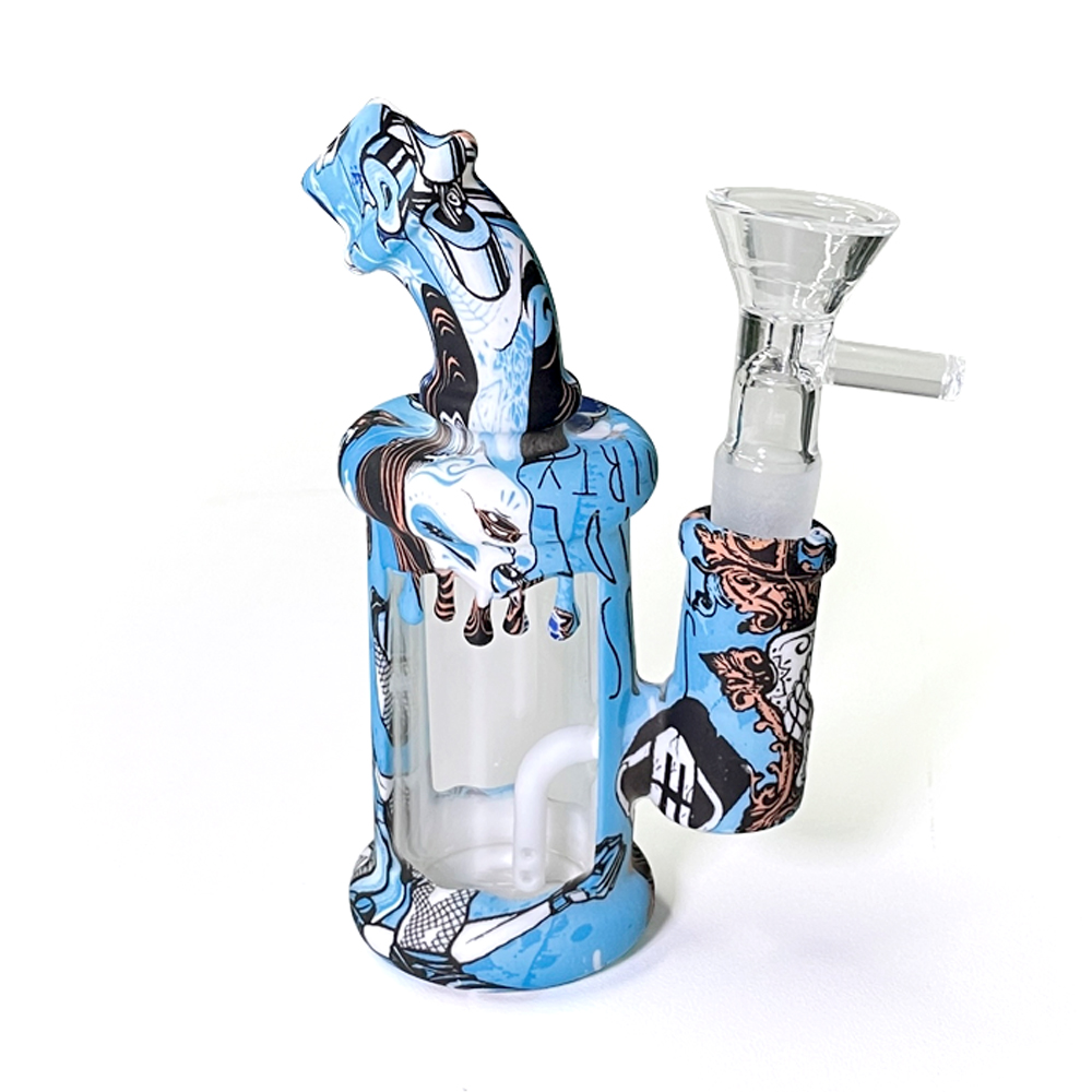 HLL smoke 4.52-inch silicone watermark elbow small pipe - 图片 4