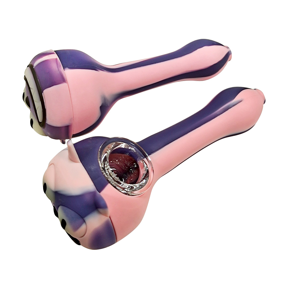 HLL Smoke 4.52-inch Luminous Cat Head Silicone Pipe - 图片 4