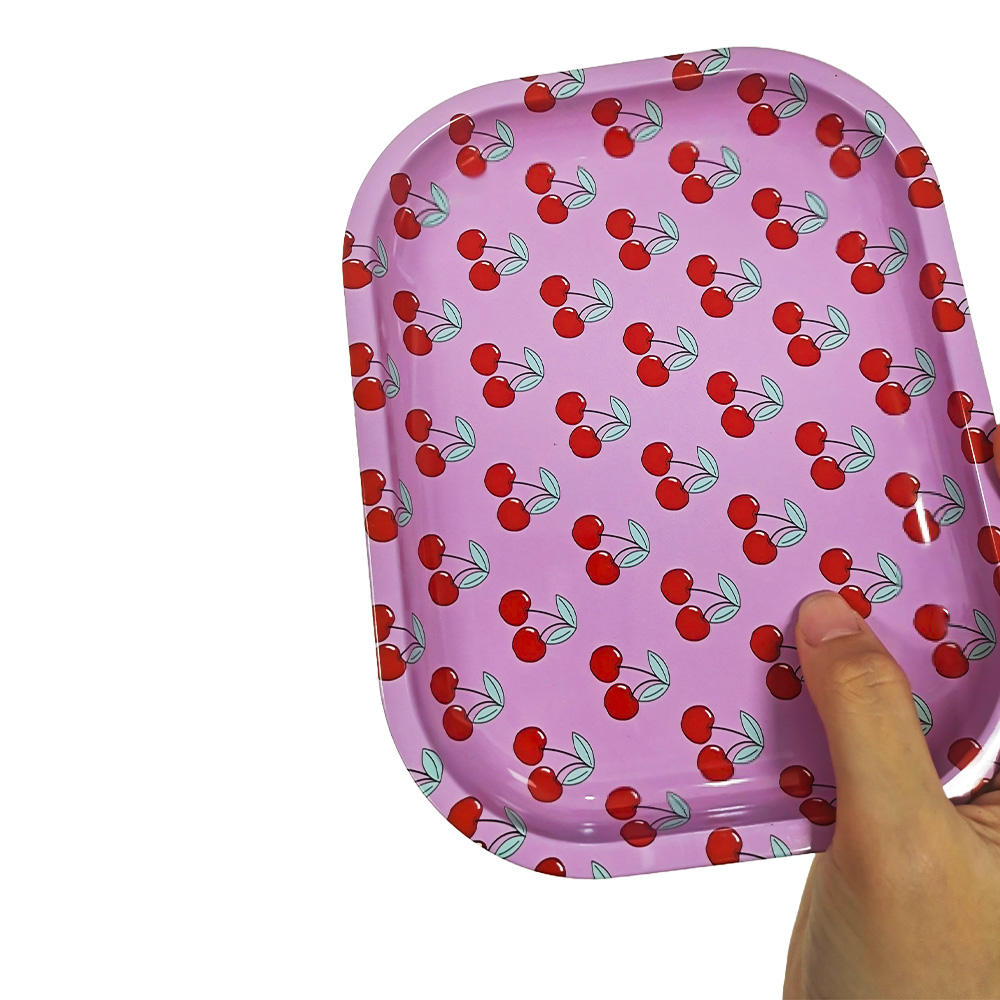 HLL Smoke 7.08-inch Pink Cherry Metal Tray - 图片 6