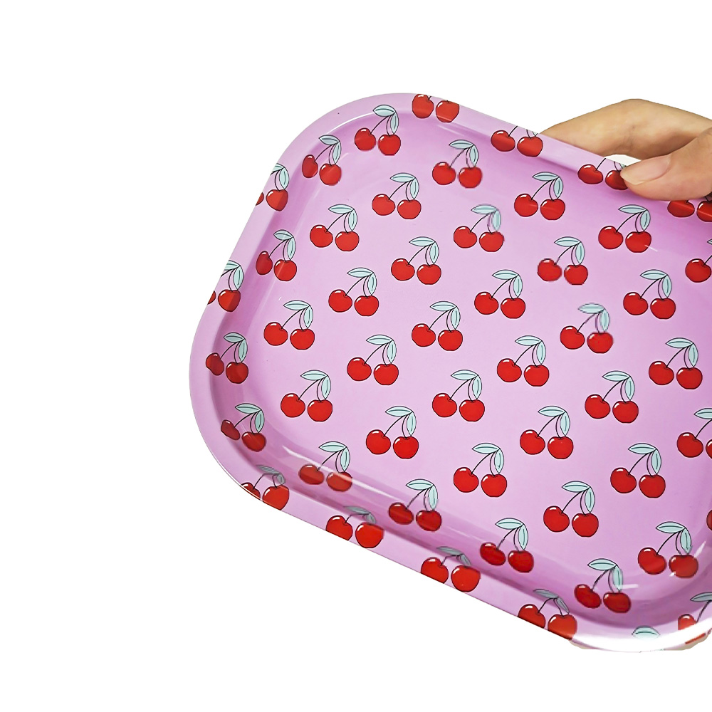 HLL Smoke 7.08-inch Pink Cherry Metal Tray - 图片 5