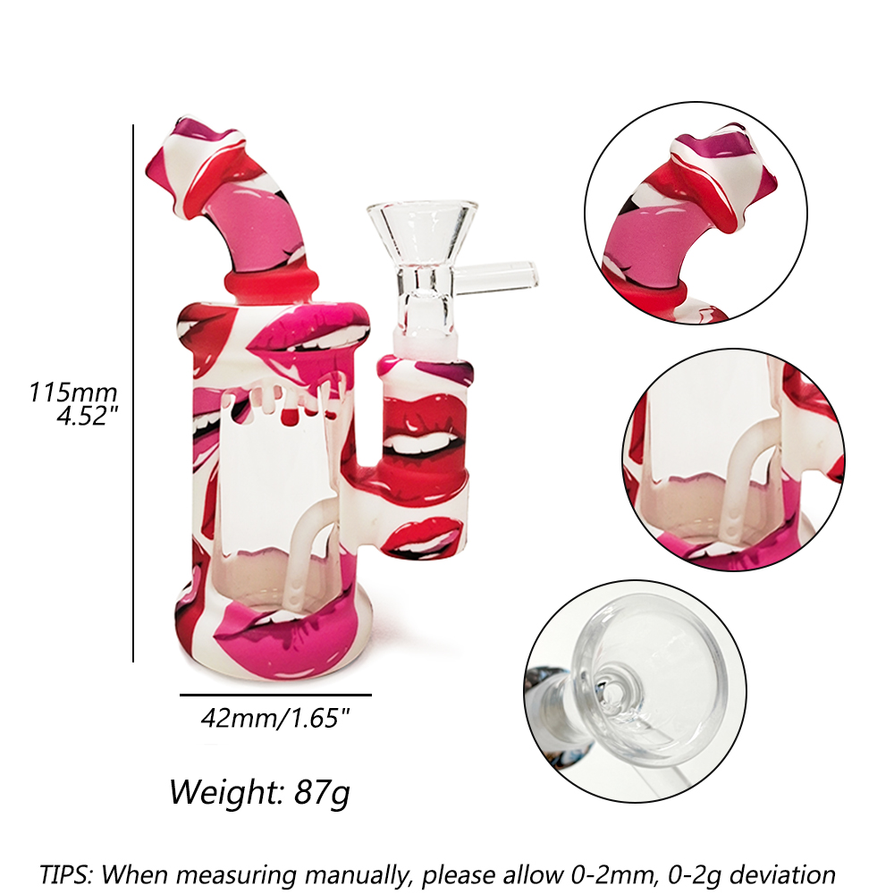 HLL smoke 4.52-inch silicone watermark elbow small pipe - 图片 2