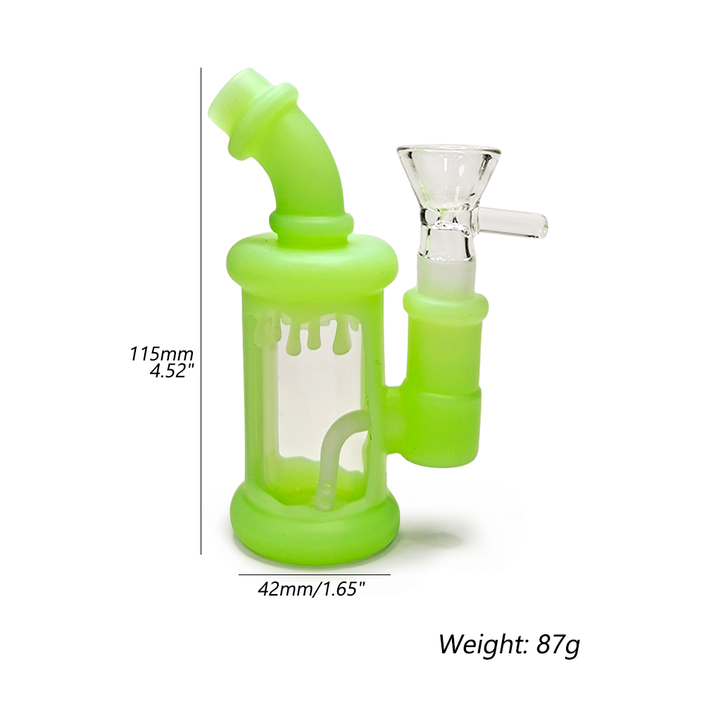 HLL Smoke 4.52 inch luminous silicone watermark elbow small pipe - 图片 3