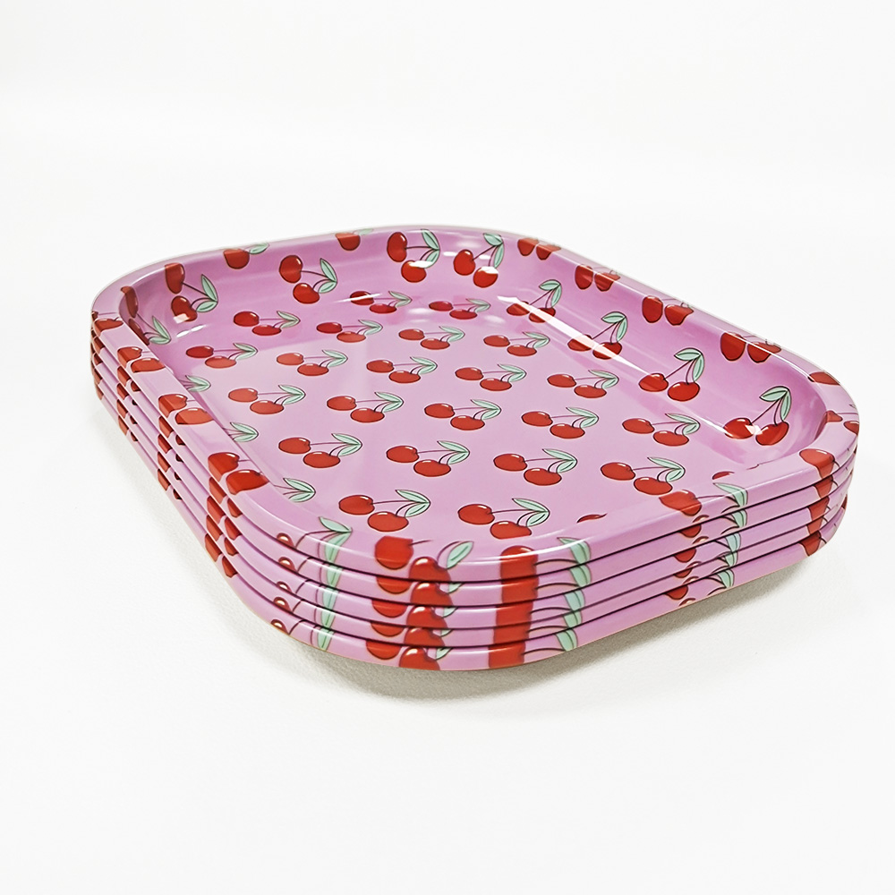 HLL Smoke 7.08-inch Pink Cherry Metal Tray - 图片 7
